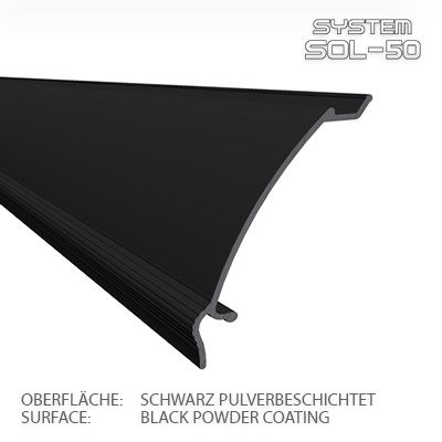 SOL-50 Premium Abschlussblende 2m 20 Stück schwarz