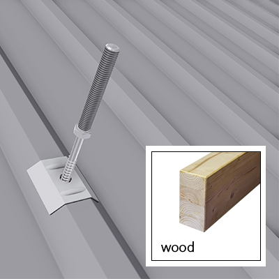 SOL-50 150mm Holzpfetten-Solarbefestiger / Stockschrauben Trapezdach VE25