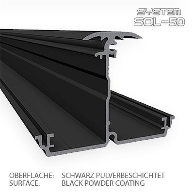 SOL-50 Premium XXL-Horizontalprofil 4m VE54 schwarz