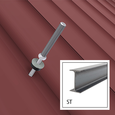 SOL-50 125mm Stahlpfetten-Solarbefestiger / Stockschrauben Welldach VE25