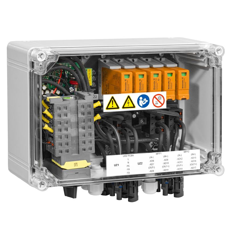Weidmüller Feuerwehrschalter 1100V, 2 MPP, 2 Ein-/1 Ausgang pro MPP, ÜSS I / II, Fernabschalter, WM4C