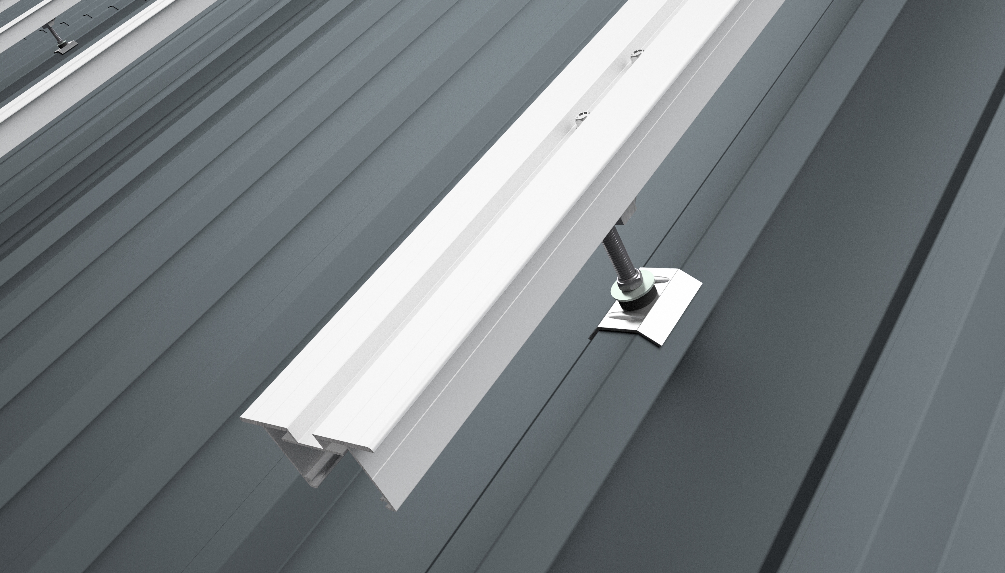 SOL-50 130mm timber purlin solar mounting / lag screw trapezoidal roof ...